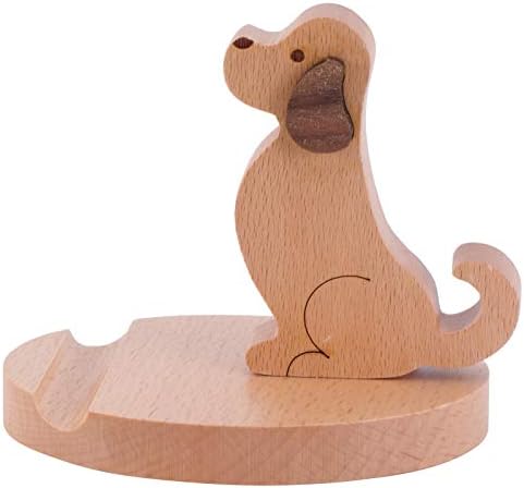 Didiseaon Cartoony Кученце на Притежателя на Мобилен Телефон Поставка Дървена Поставка За Мобилен Телефон с