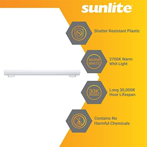 Работа на смени крушка Sunlite 53149-СУ LED Linestra за тоалетна масичка LN35, 11,5 Инча, 5 W (еквивалент 35w),