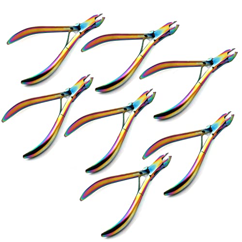 Комплект от 10 Професионални клещи за кожичките Multi Titanium Color Rainbow от Неръждаема Стомана от G. S ONLINE