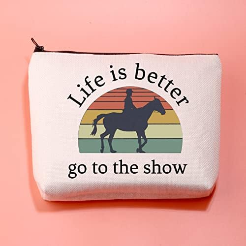 JXGZSO Подарък за изложби на коне Животът е кратък, Иди на изложбата, Косметичка, Подаръци за Ездачи, Подарък