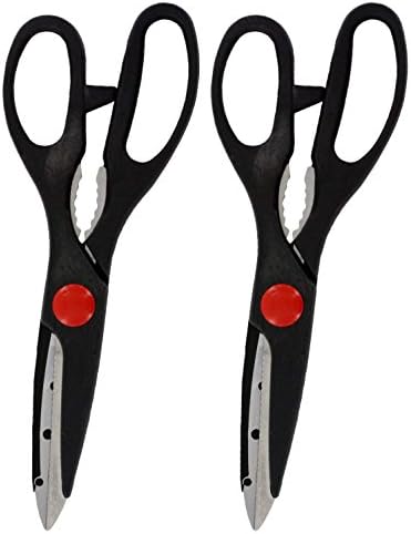 Комплект от 2 черни ножици Comfort Grip от неръждаема стомана 8,5 Универсални ножици, са подходящи за всяка