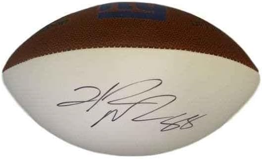 Хаким Никс С Автограф/Подписан Футболна топка С Бяло Логото на New York Giants JSA 12577 - Футболни топки С