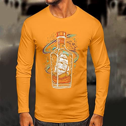 XXBR Мъжка Тениска с дълъг ръкав, Есенна Приталенная Тениска с Принтом на Плаване на кораба, Тениски с деколте