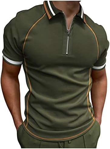 Мъжко пролетно-лятна мода свободна тениска с ревера и цип, 3D дигитален печат, тениски с къс ръкав, мъжки ризи