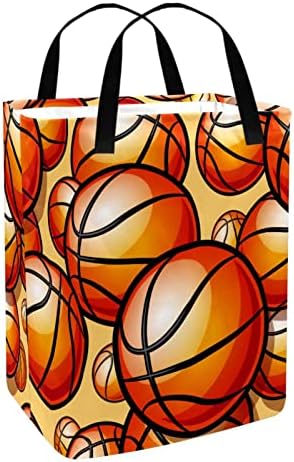Оцветен Спортна Количка за бельо с Баскетбольным Модел, Сгъваема Кошница за Дрехи, 60Л Водоустойчив Кошници