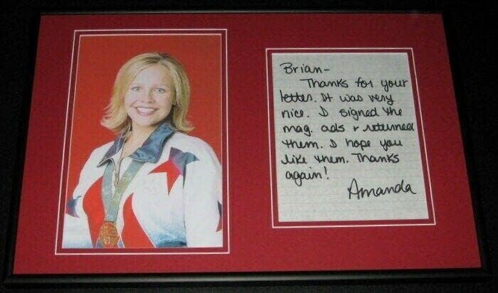Аманда Борден Подписа написана на ръка Бележка, в Рамка и Изложени Снимка на обществен Показ JSA - Спортни снимки