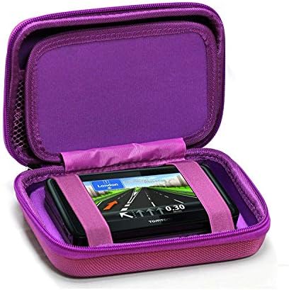 Navitech лилаво твърд калъф за носене с GPS, който е съвместим с навигацията Jimwey GPS за автомобил камион