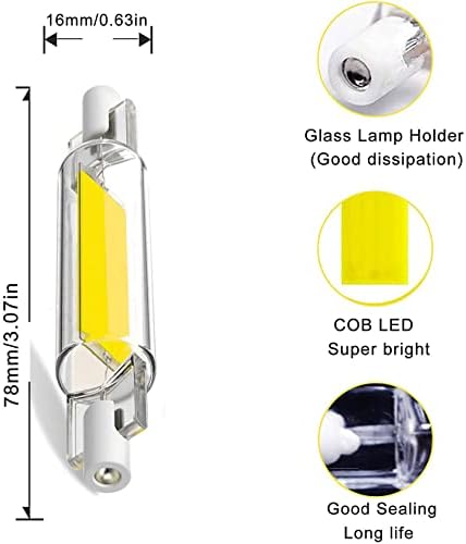 Мини 78 mm 10 W R7S Led лампа Двустранен Прожектор 80 W Еквивалент халогенни С регулируема яркост R7S COB led