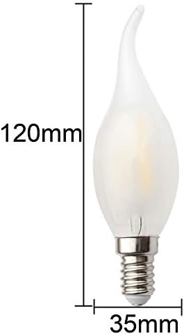 Jckinging (Опаковка от 10 крушки с нажежаема жичка ac 110-130 В 2 W E12 с регулируема яркост, Матови лампи с