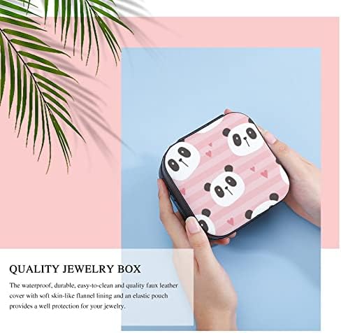 Ковчег за Бижута NAHAN Сладката Панда Розови Любовни Модели Преносими Пътен Бижутериен Калъф Кутия За Съхранение