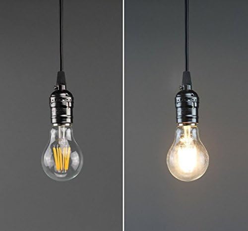 Реколта Led лампа с нажежаема жичка A19 - 10W, Светодиодна крушка със средна основание E26, Прозрачен Топло